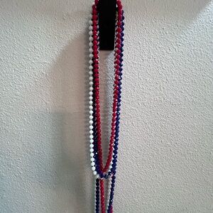 Red, White, and Blue Beaded Necklace